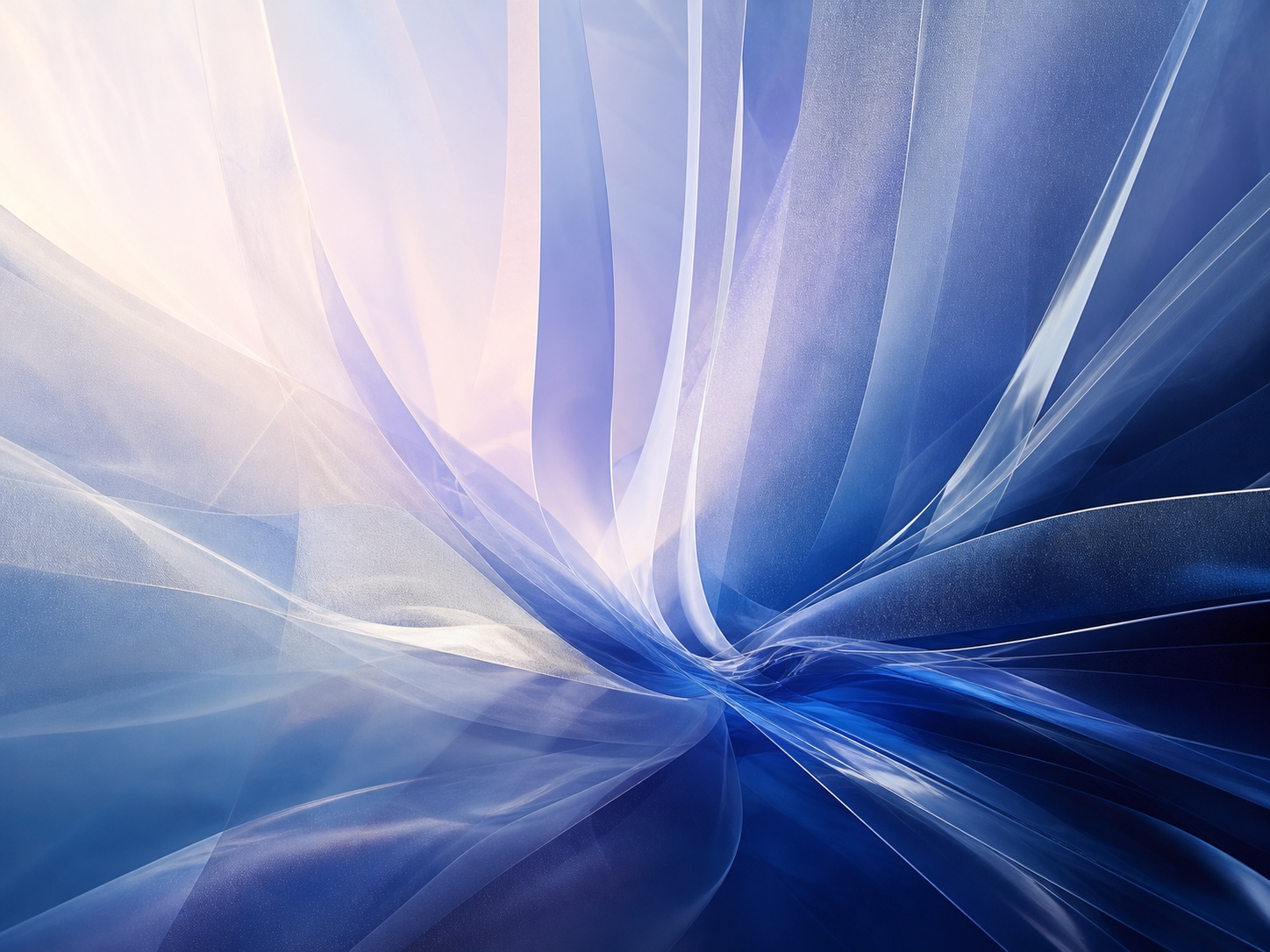 Blue and violet streams converging into a single coordinated flow